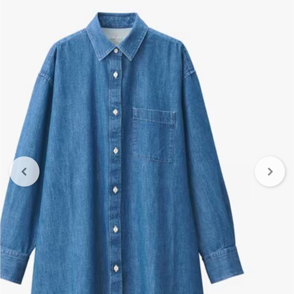 MUJI brand, long sleeve Woman’s denim tunic size S pit to pit length 23 inches - Picture 8 of 11